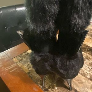 Black boots with silver buckle